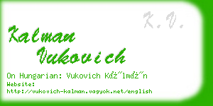 kalman vukovich business card